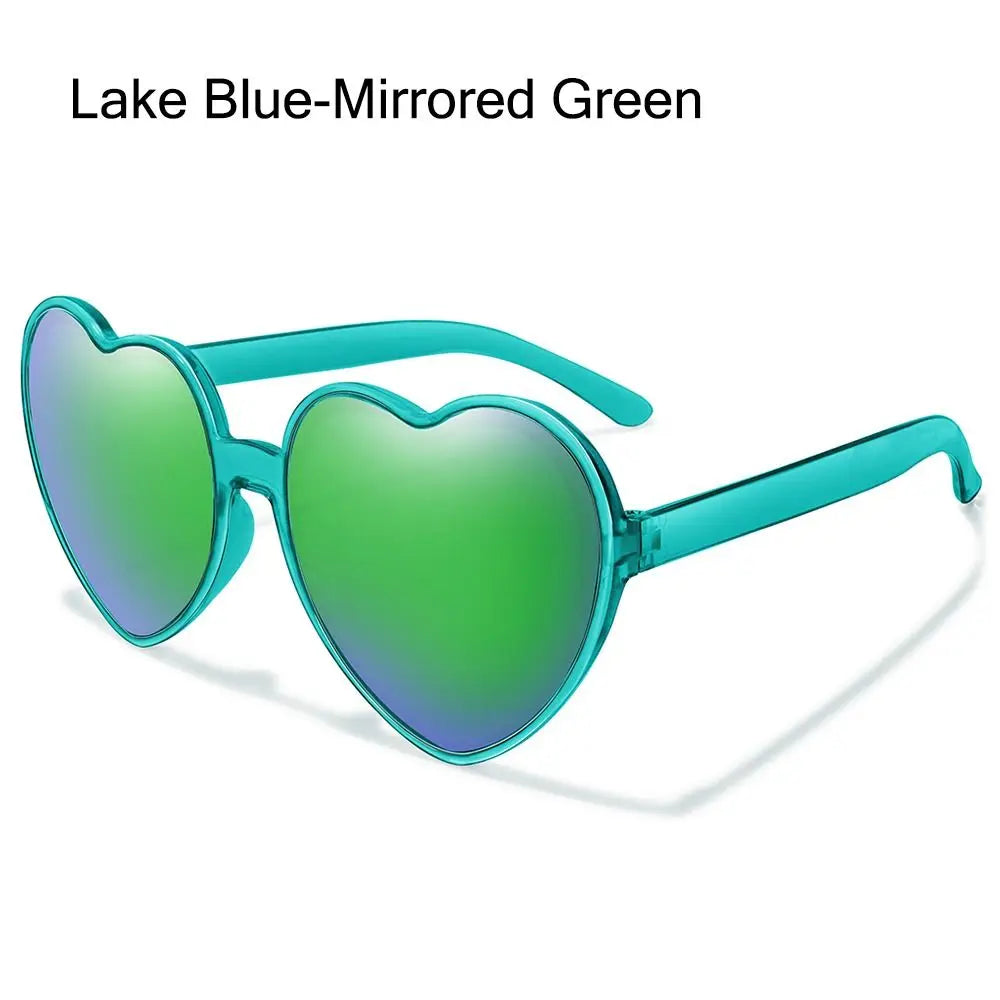 Trendy Cosplay Party Glasses Eyewear Heart-Shaped Sunglasses UV400 Protection Heart Sunglasses for Women Clout Goggle