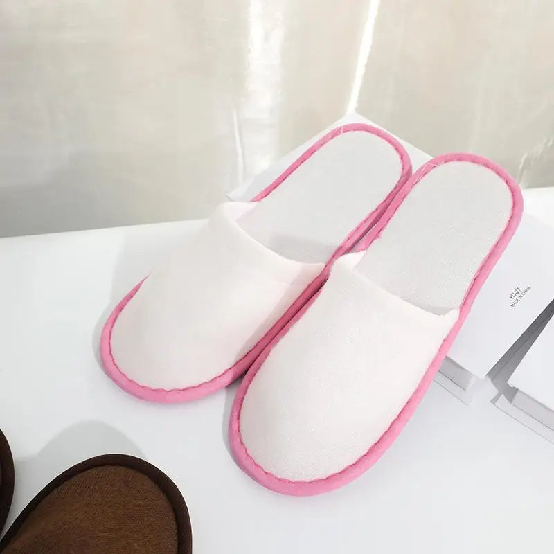 Women Indoor Slipper travel portable Spa Hotel Slipper Spring Summer shoes Woman House Flat Floor Soft Silent Slides for Bedroom