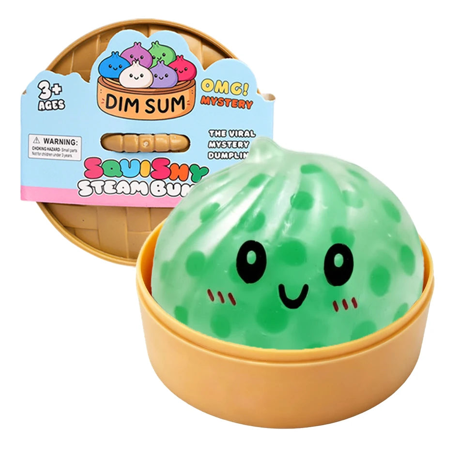 Blind Box Colorful Glitter Dumpling Glitter Dumpling Squishy with Box Mini Dumplings Sensory Squeeze Toy for Stress Relief