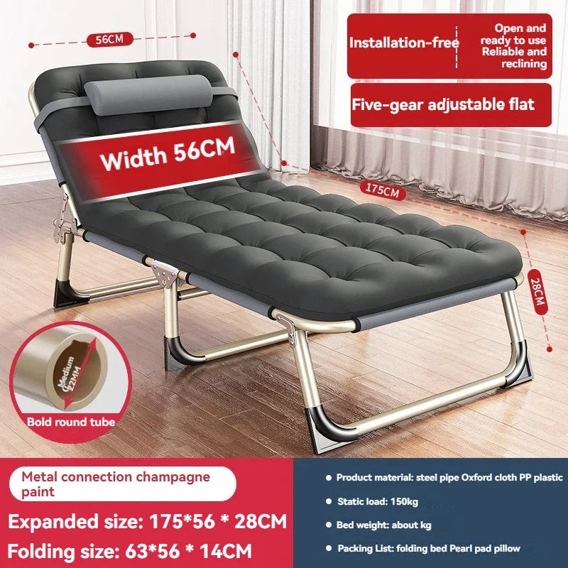 Household Goods Lounge Chair, Outdoor Camping, Simple Folding Bed,  Single Bed, Office Nap, Nap Bed, Marching Bed