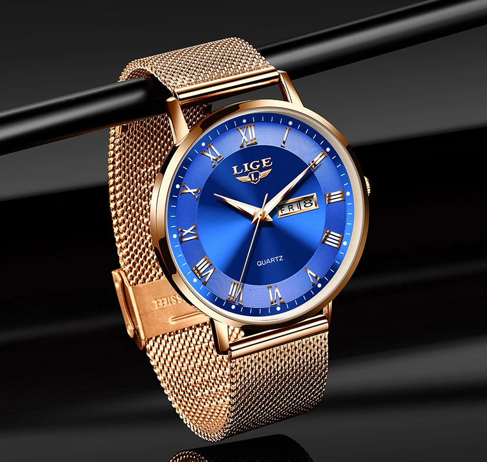 LIGE New Creative Ladies Watches Fashion Waterproof Quartz Watch For Women Casual Sport Bracelet Watch Female Relogio Feminino