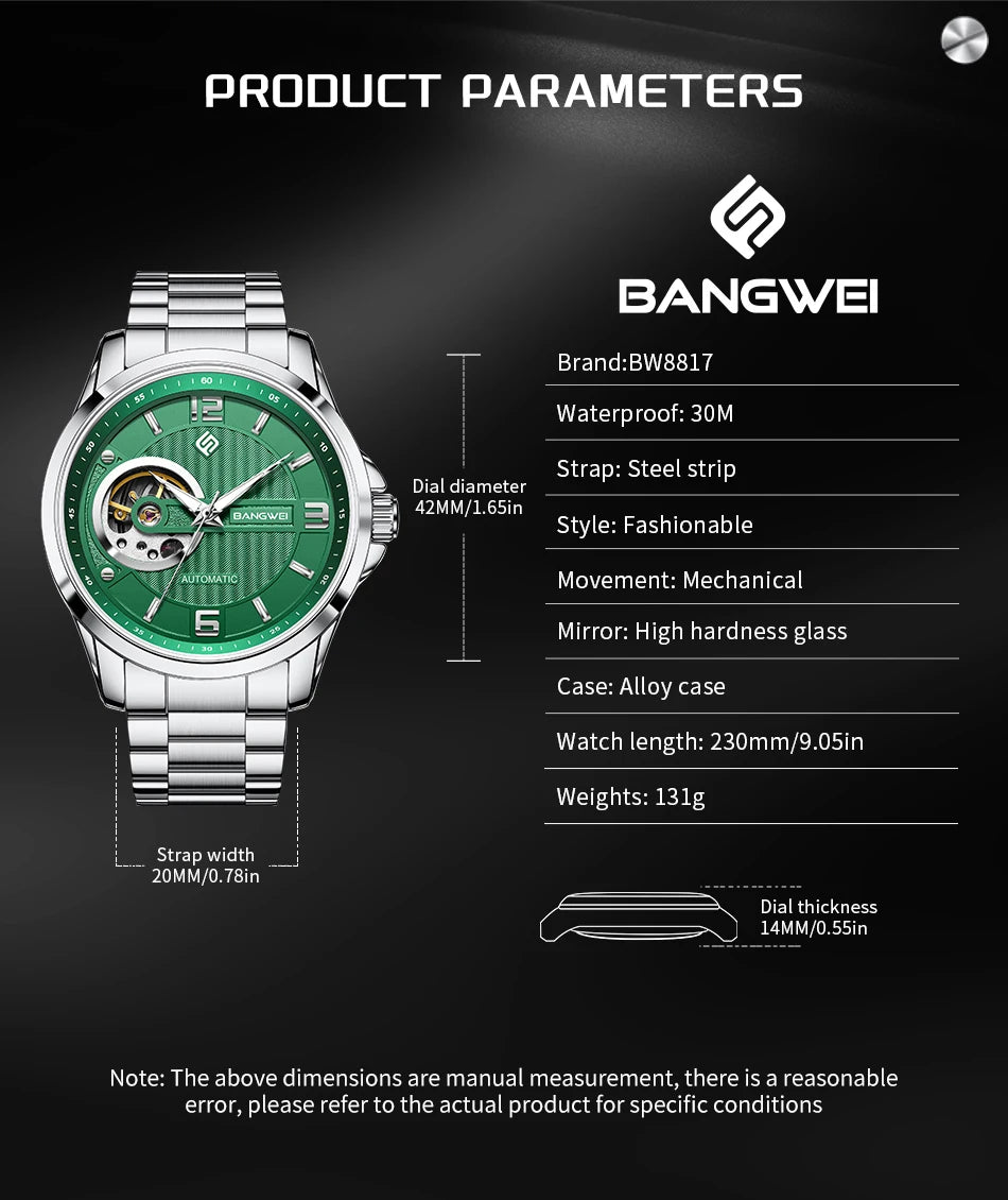 LIGE Fashion Luxury Mechanical Wristwatches Business Automatic Movement Hollow Waterproof Classic Casual Man Watch Reloj Hombre