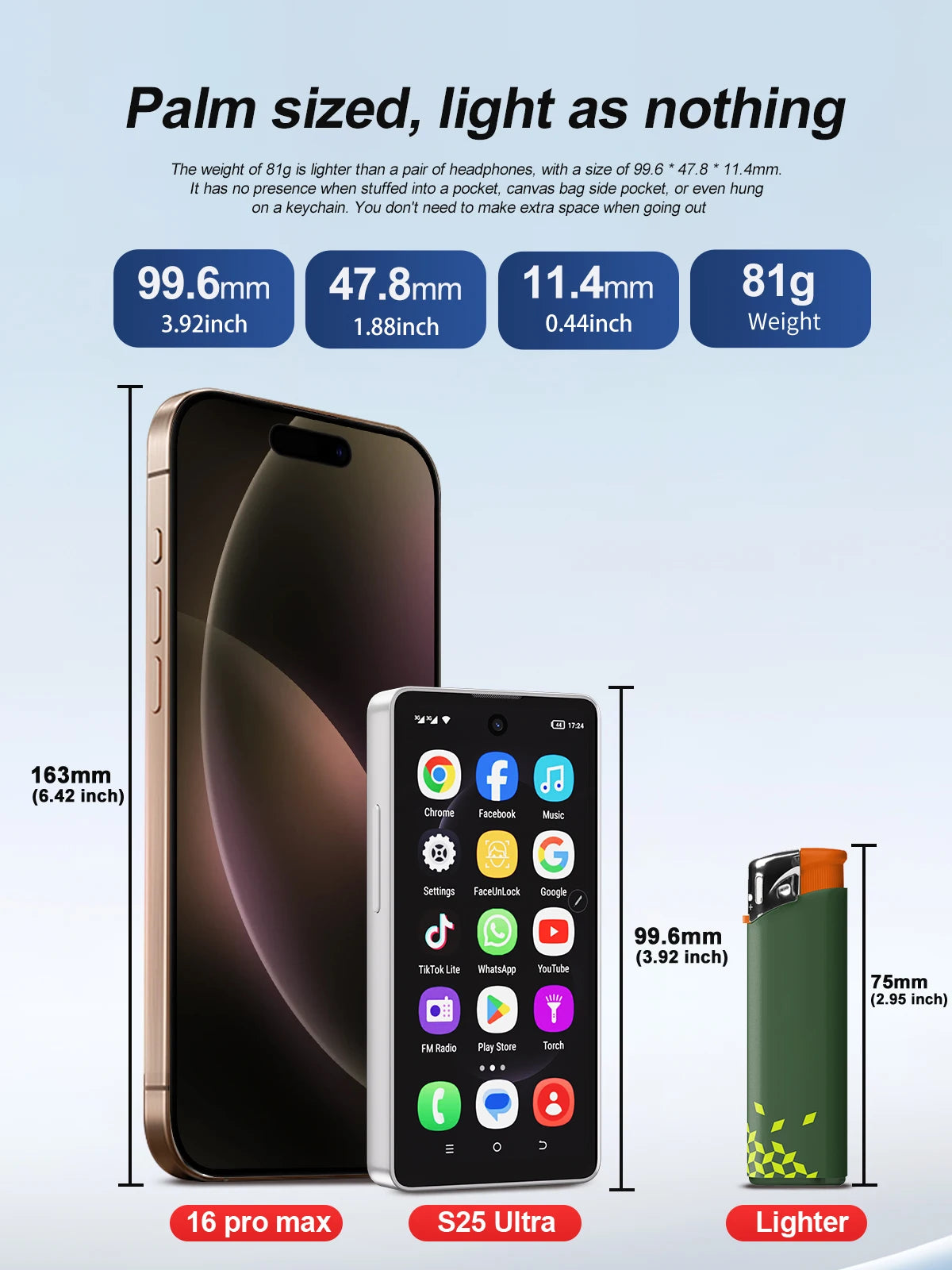 SERVO Mini Smartphone Android 8.1 Built in Stylus 4" Display 16GB ROM Face Unlock GPS WIFI Play Store 3G WCDMA Tiny Mobile Phone