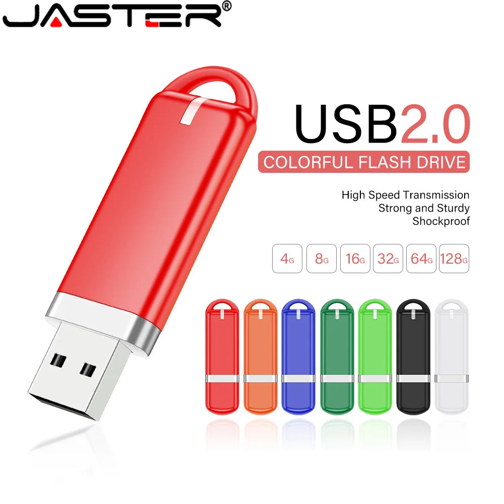 JASTER USB Flash Drives 2.0 Plastics Mini Pen Drive 128MB 4GB 8GB 16GB 32GB 64GB 128GB Commercial Affairs USB Memory Stick Gifts