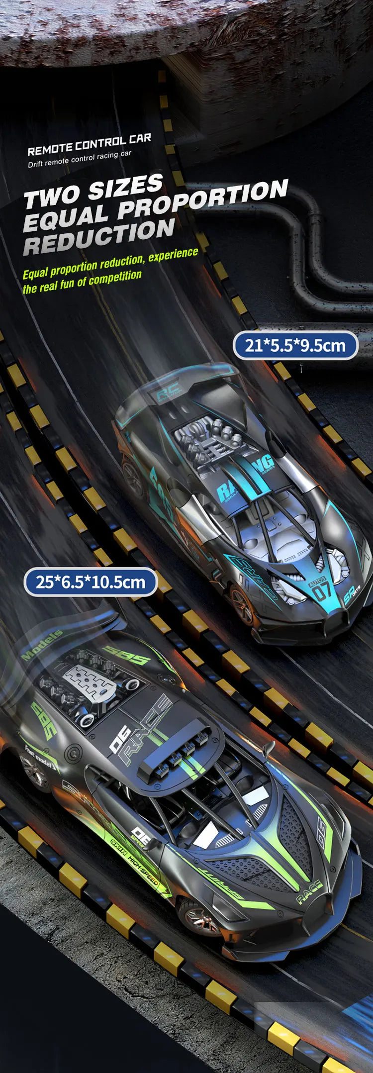 RC Car High Speed Sports Remote Controlled Mini Scale Model Vehicle Electric Drift Racing Car Toys for Boys Kids Birthday Gifts