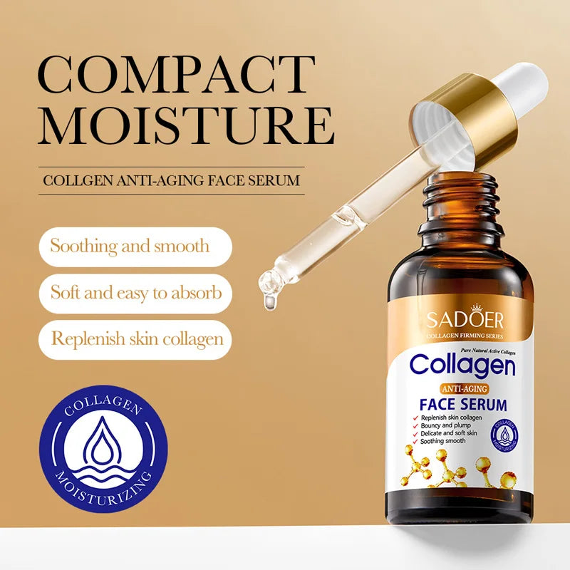 SADOER Collagen Skin Care Sets Anti Wrinkles Serum for Face Moisturizing Anti-aging Anti Dark Circles Eye Cream Skin Care Kit