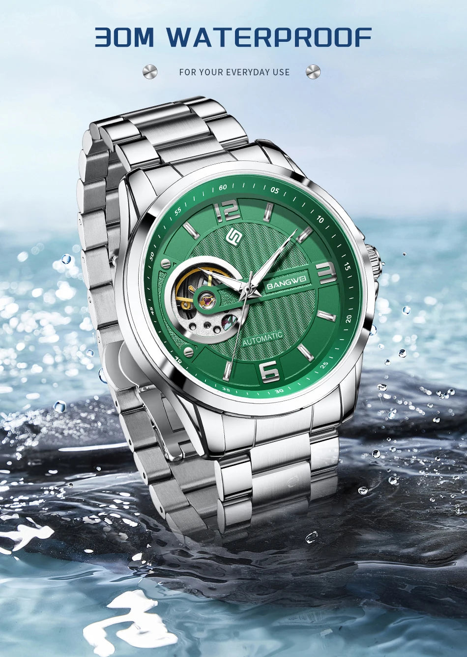 LIGE Fashion Luxury Mechanical Wristwatches Business Automatic Movement Hollow Waterproof Classic Casual Man Watch Reloj Hombre