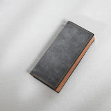 Ultra-Thin Leather Wallet for Men Simple Design Single Fold RFID Genuine Leather Coin Purse Long Wallet Casual Daily Use