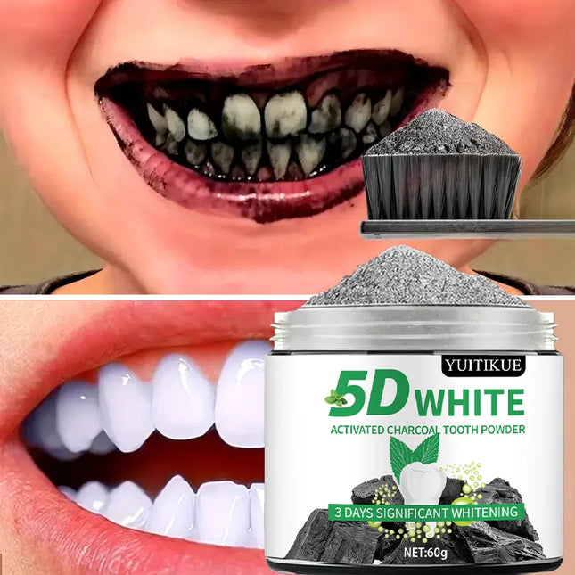 5D White Charcoal Teeth Whitening Powder