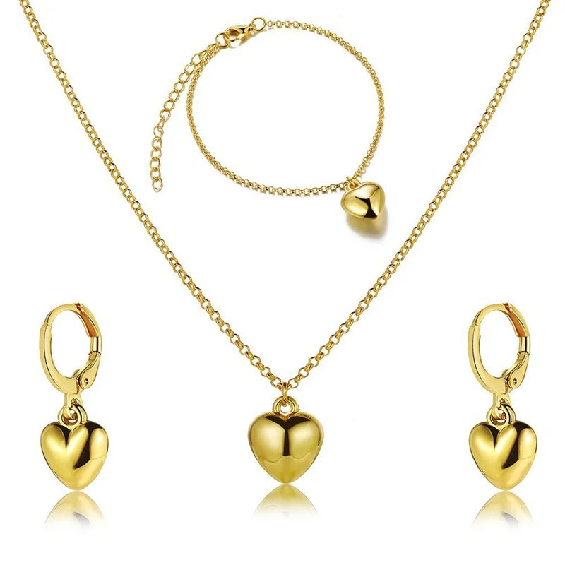 3Pcs Round Pearl Jewelry Set Of Earring Pendant Necklace For Women Exquisite Fashion Rhinestone Double Wedding Jewelry Set Gift