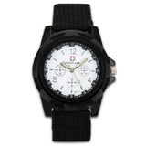 Men  Quartz Watch Nylon Watches Canvas Strap Casual Sports Wristwatch