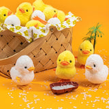 Little Duck Wind Up Toys Yellow Jumping Chick Cute Plush Simulation Educational Walking Chicken Interesting Toy For Kids