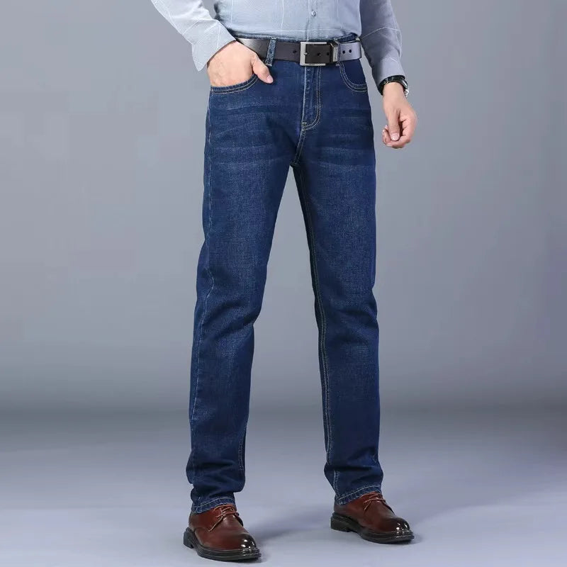 2025 Men's New Men's Fashion Casual Jeans Classic Style Casual Stretch Slim Fit Jeans Men's Denim Pants Black Blue Men's Style