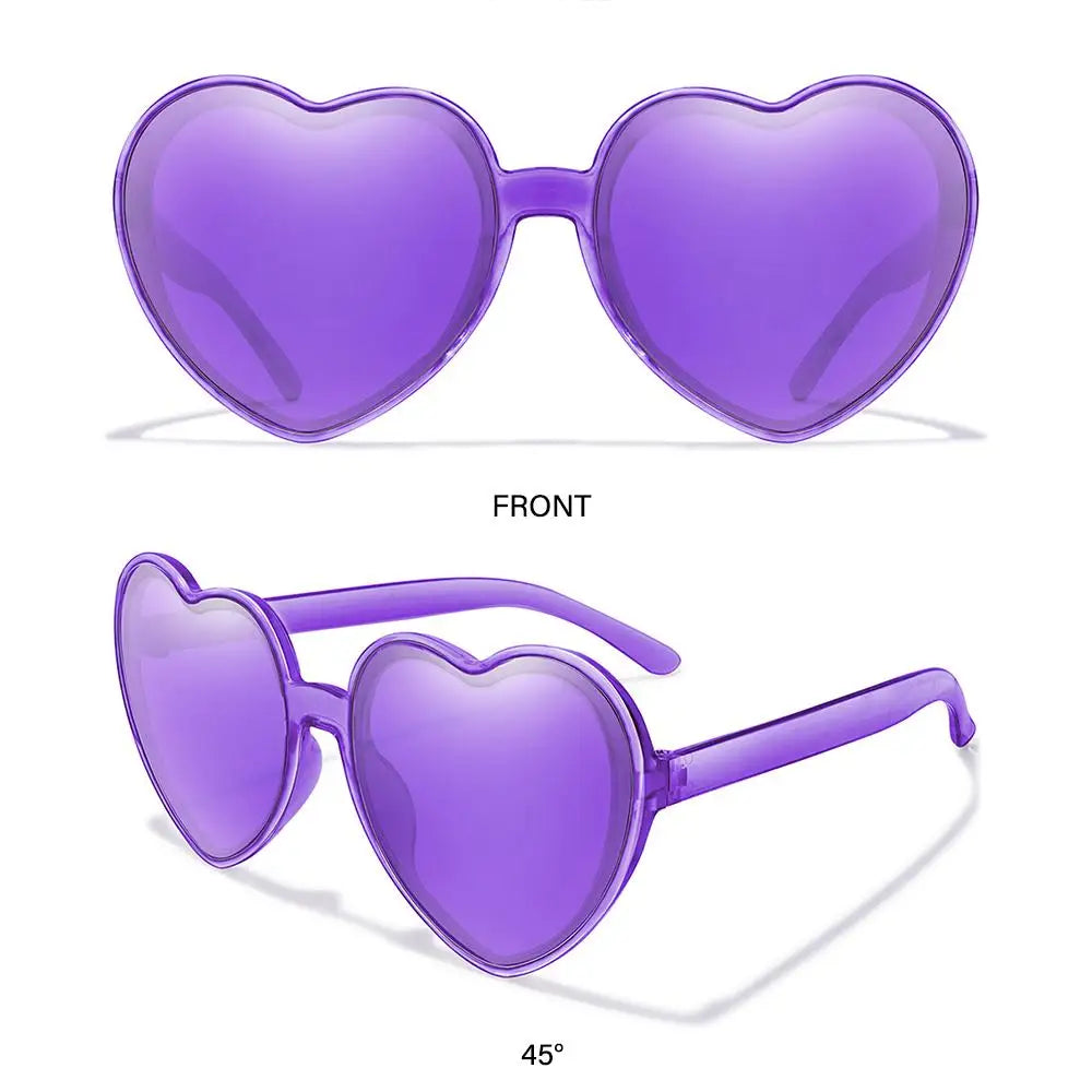 Trendy Cosplay Party Glasses Eyewear Heart-Shaped Sunglasses UV400 Protection Heart Sunglasses for Women Clout Goggle