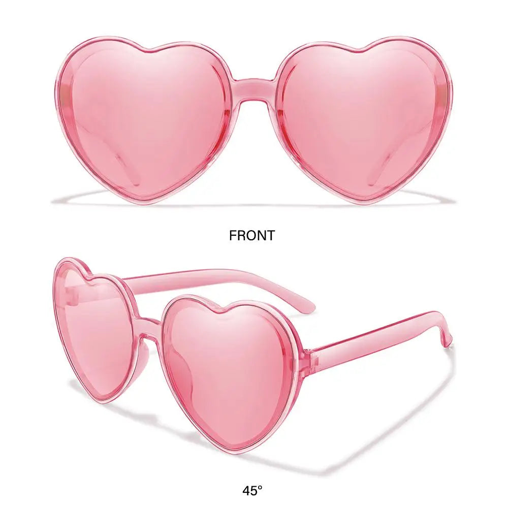 Trendy Cosplay Party Glasses Eyewear Heart-Shaped Sunglasses UV400 Protection Heart Sunglasses for Women Clout Goggle