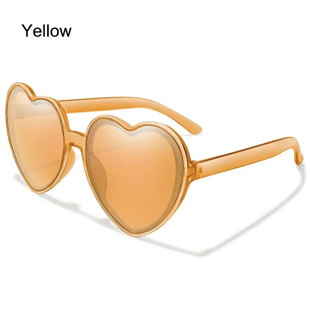 Trendy Cosplay Party Glasses Eyewear Heart-Shaped Sunglasses UV400 Protection Heart Sunglasses for Women Clout Goggle