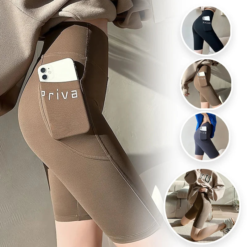 Ladies Yoga Shorts High Waist Tight Fitness 2-in-1 Workout Streetwear Casual Gym Running Activewear Comfy Shorts