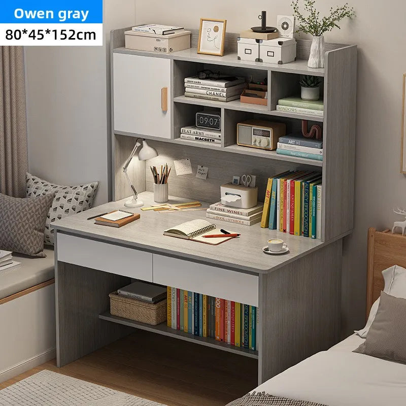 Precise Desk Home Modern Simple Bookshelf Integrated Student Bedroom Learning to Write With Drawing Desk Office Computer Desk