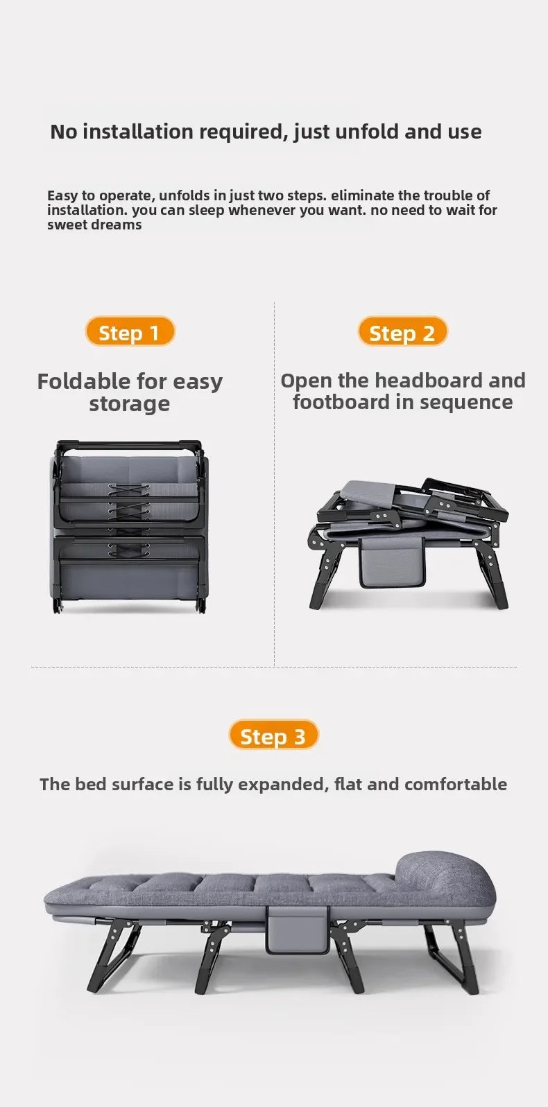 Household GoodsLunch Break Folding Bed Office Single Recliner Portable Hospital Escort March Dual-purpose Nap Bed