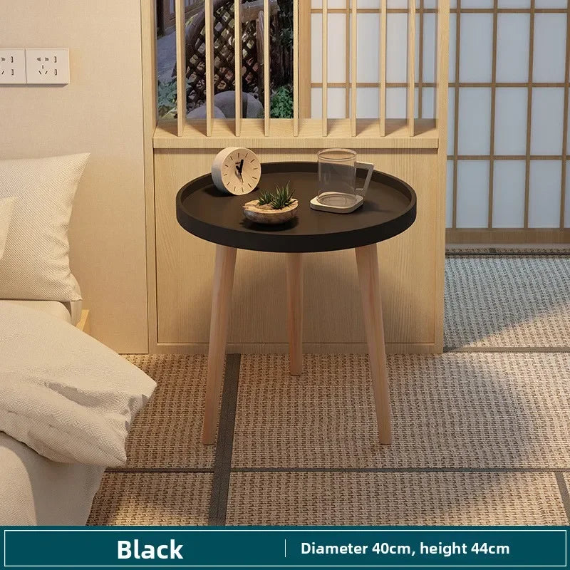 Small round table small apartment bedside table bedroom coffee table rack
