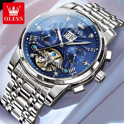 OLEVS Classic Men's Watches Tourbillon Multi-function Full Automatic