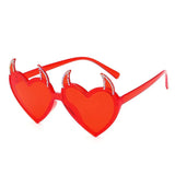 Rock Horn Sun Glasses Devil Ear Heart Shape UV Protection Sunglasses Cosplay Glasses Halloween Decoration for Halloween Party