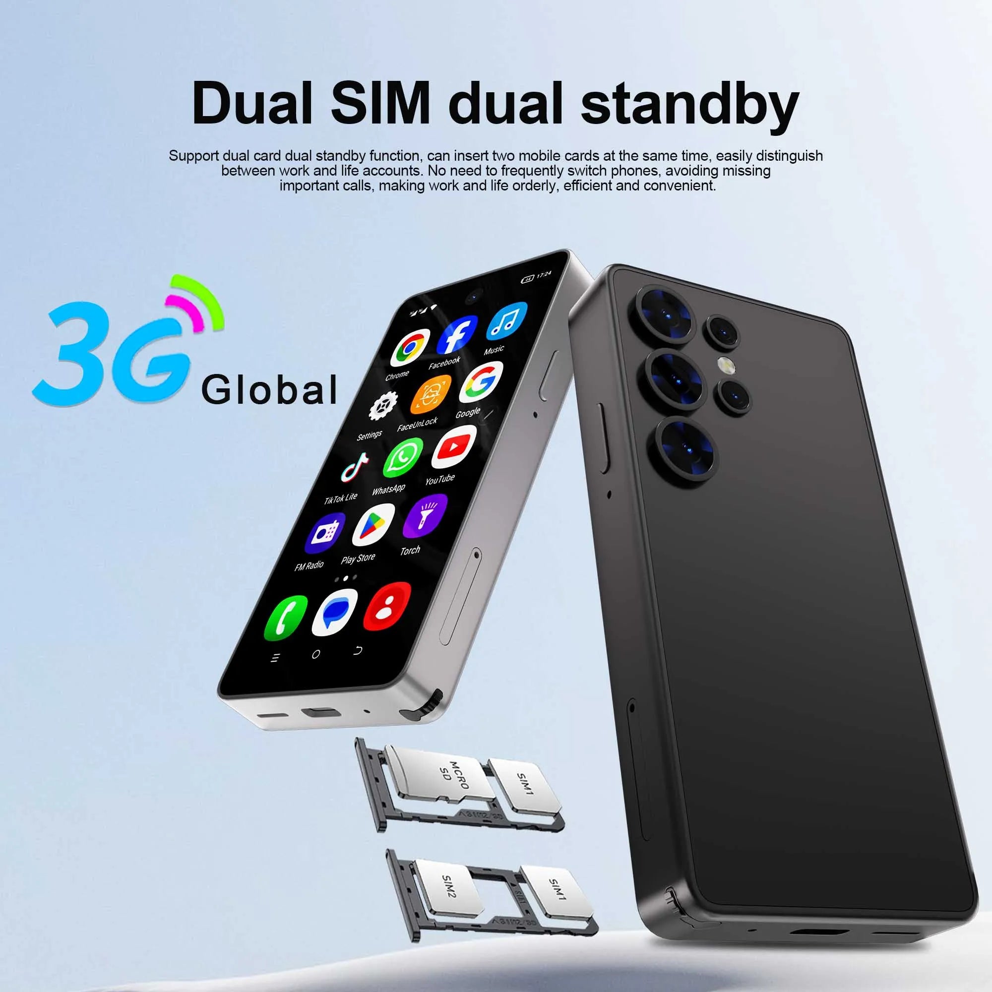 SERVO Mini Smartphone Android 8.1 Built in Stylus 4" Display 16GB ROM Face Unlock GPS WIFI Play Store 3G WCDMA Tiny Mobile Phone