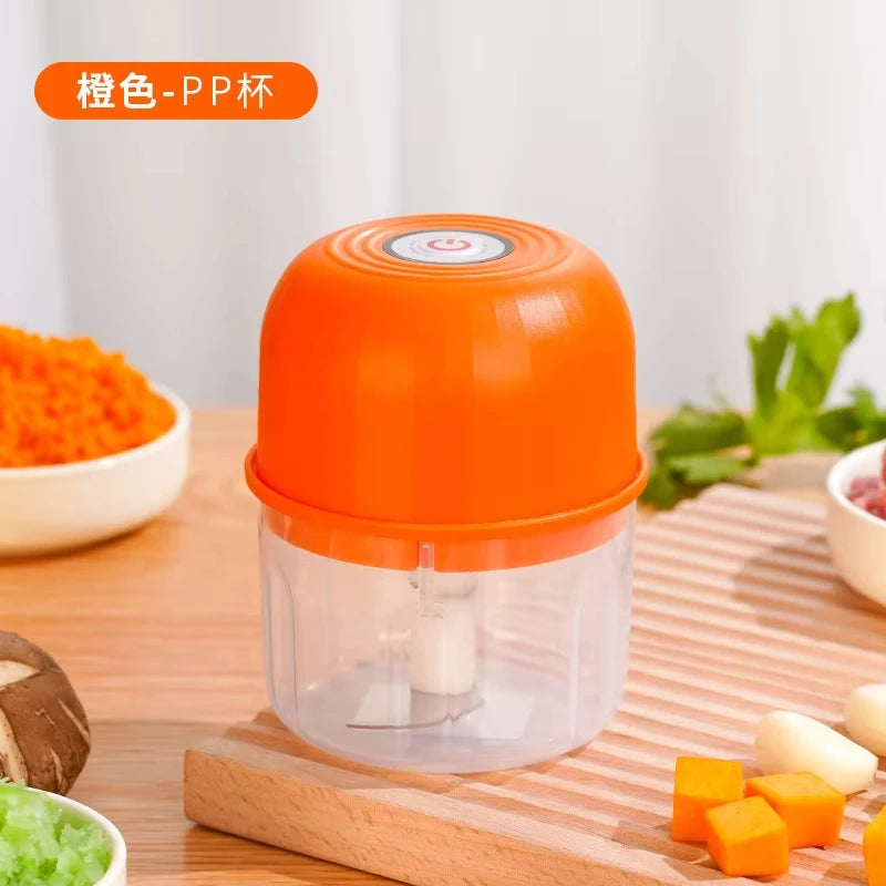1 set of garlic puree machine 260ml wireless rechargeable electric vegetable chopper garlic grinder kitchen tool food mixer