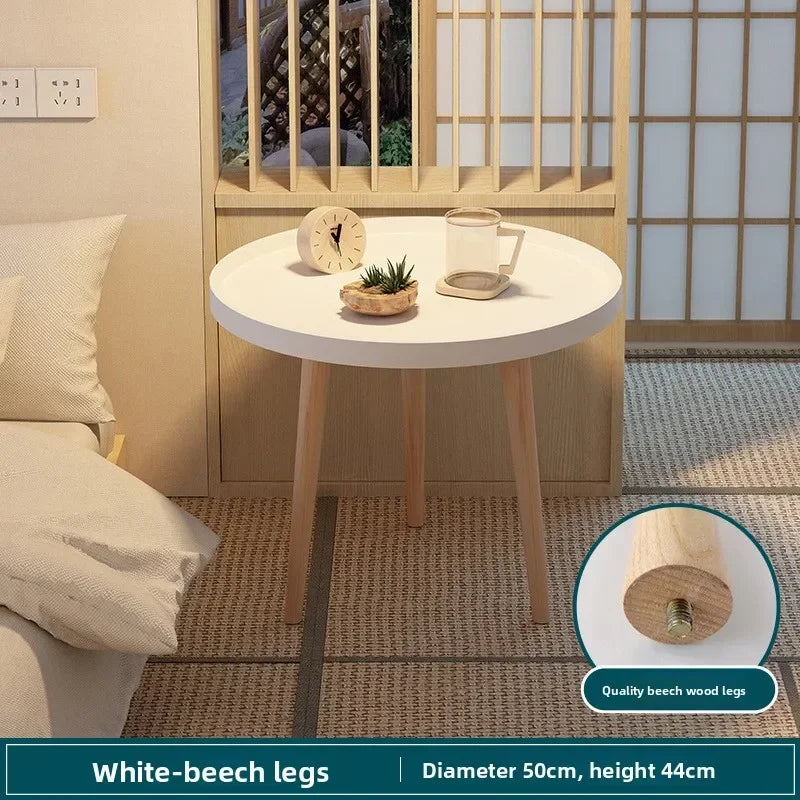 Small round table small apartment bedside table bedroom coffee table rack