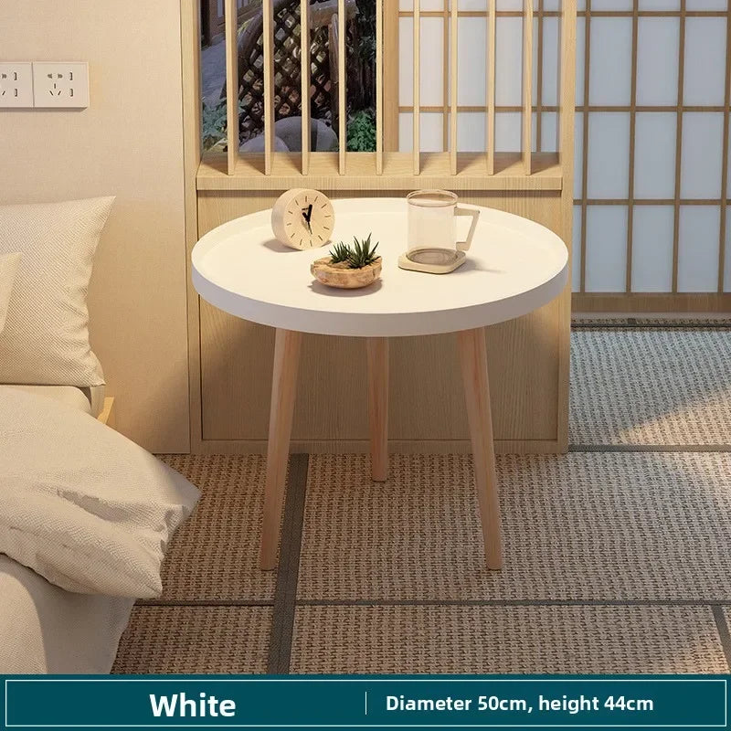 Small round table small apartment bedside table bedroom coffee table rack