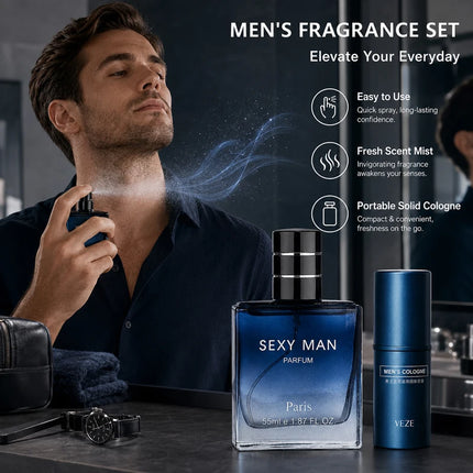 Luxury Men's Fragrance Gift Set – Long Lasting Woody Scent