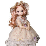 Plastic 30CM Movable Joint Doll Cute Princess Toy Safety Girl Dress Up Toys 3D Makeup Doll With Music Children
