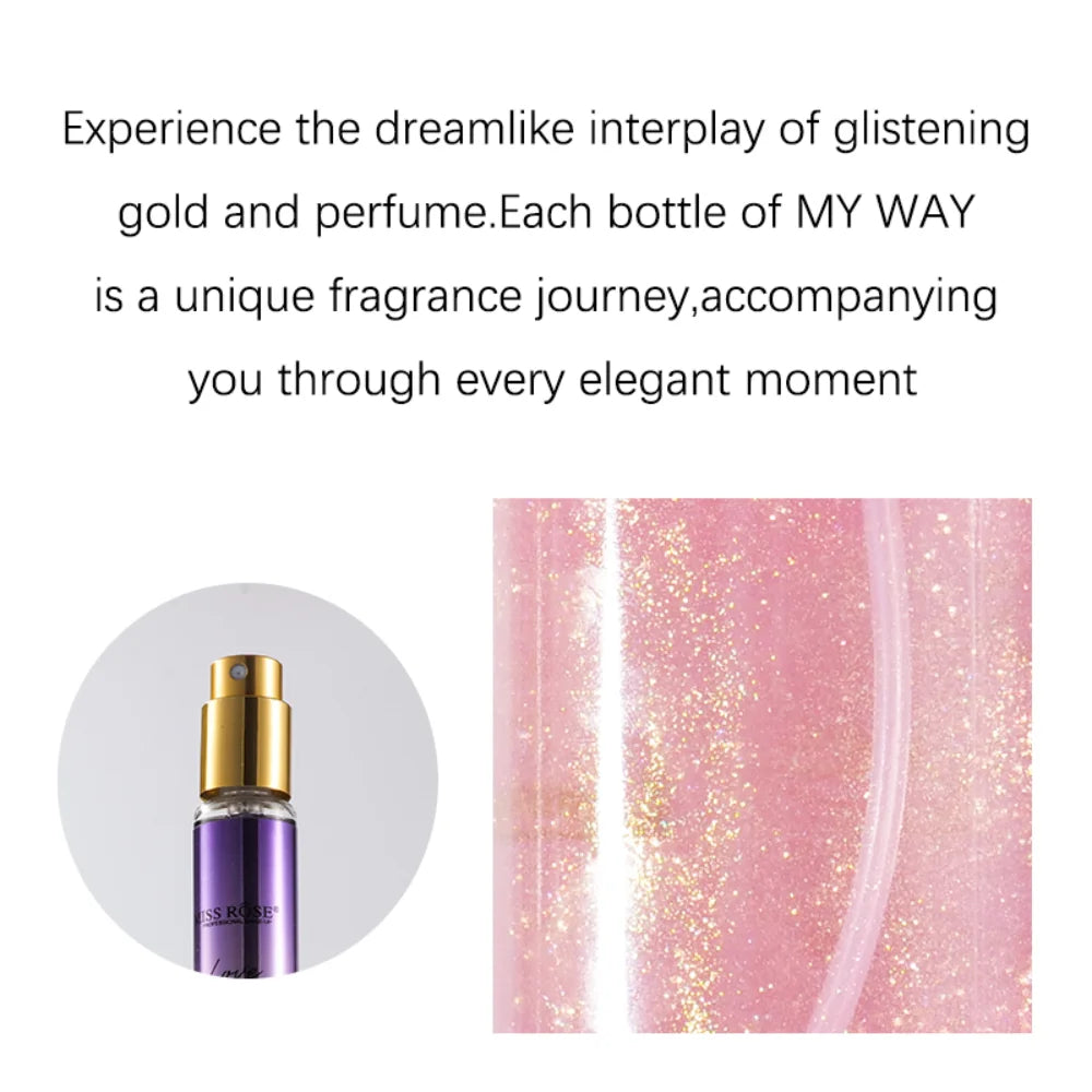 MISS ROSE 15ml Alcohol Free Fragrance Spray Long Lasting Sweet Fruity Shimmer Body Mist Portable Travel Size Deodorant