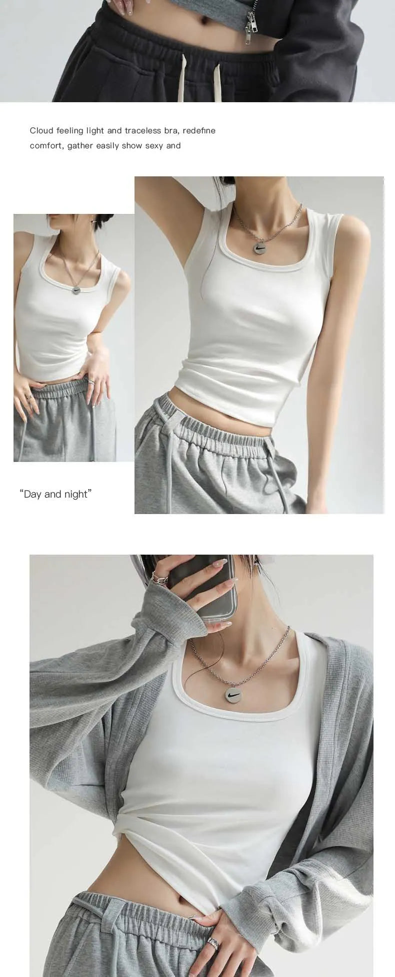 Women Solid U Neck Ribbed Tank Top Camisole Women Summer Basic Elastic Tank Top U Neck Solid Tank Top