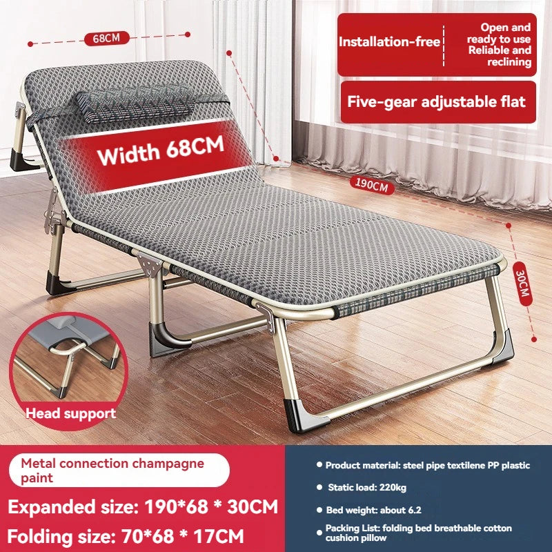 Household Goods Lounge Chair, Outdoor Camping, Simple Folding Bed,  Single Bed, Office Nap, Nap Bed, Marching Bed