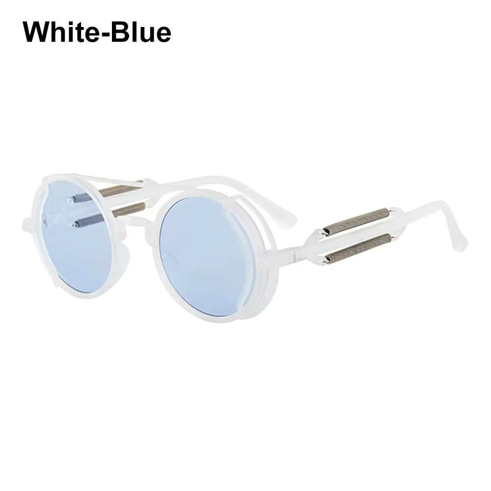 Fashion UV400 Protection Double Spring Temples Round Sunglasses Men's Eyewear Steampunk Sunglasses Sun Glasses