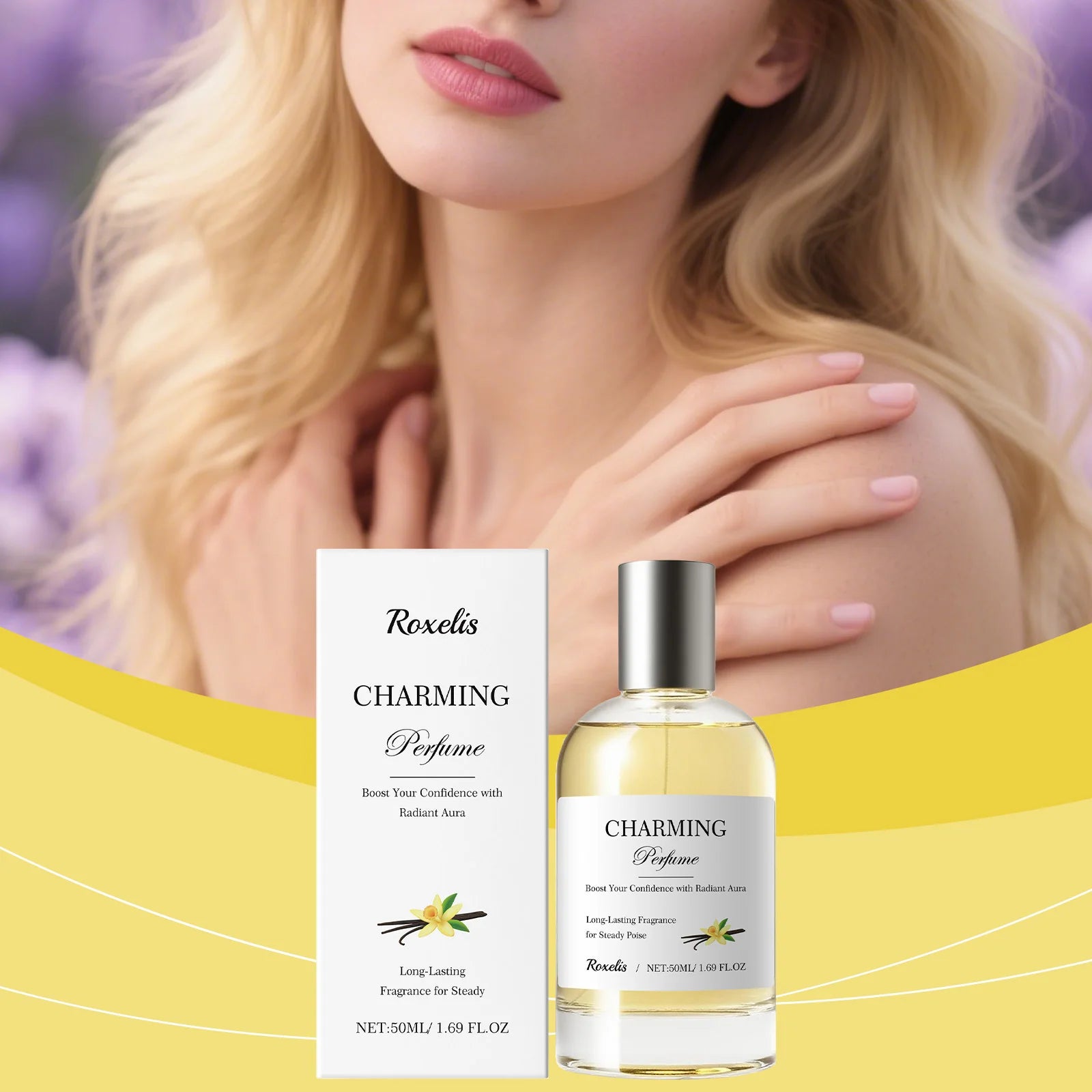 Roxelis Charming Women Perfume Amber Vanilla Fresh Floral Scent Suitable for All Occasions Long Lasting EDT 50ml