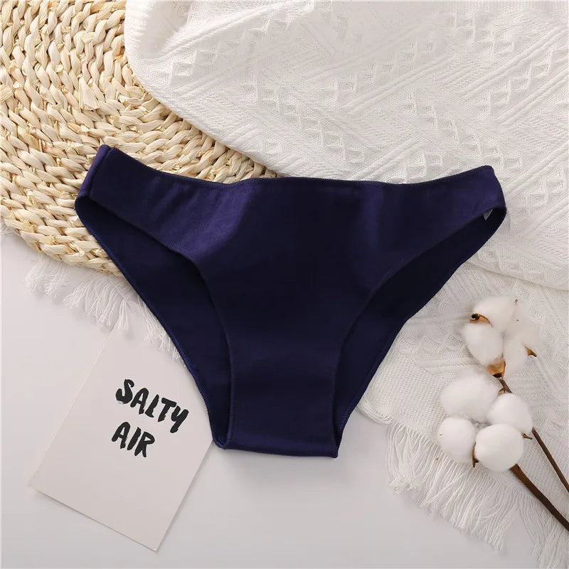 1PC Cotton Women Briefs Underwear Comfortable Women Panties Plus Size Female Underpants 7 Solid Color Breathable Lingerie M-2XL