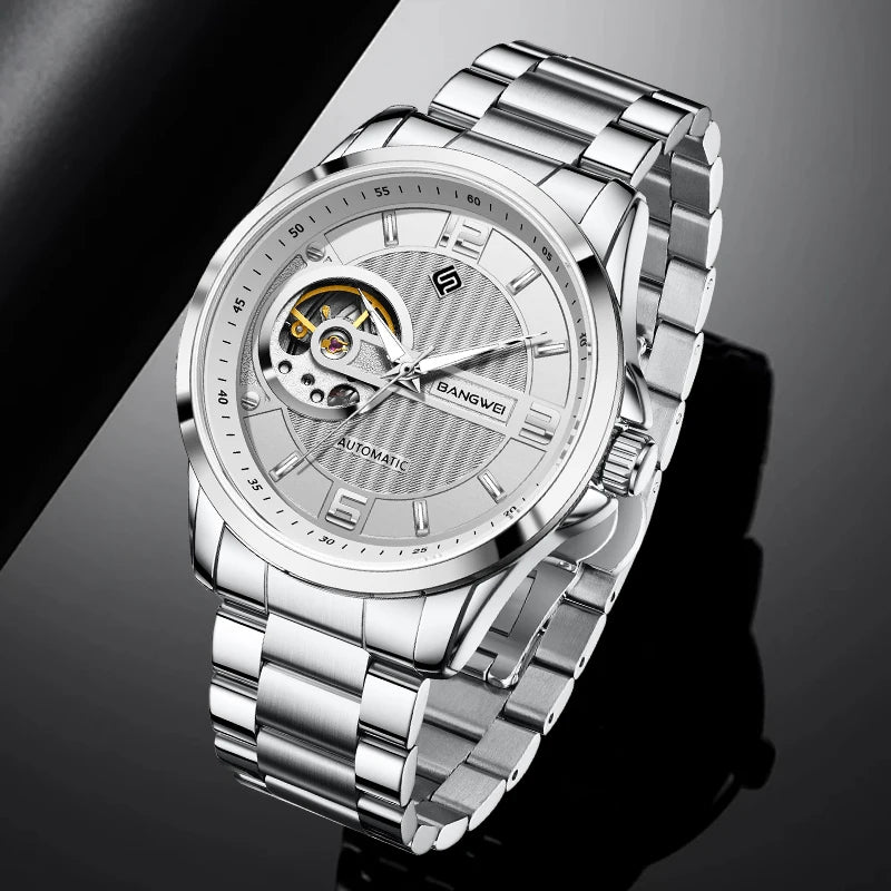 LIGE Fashion Luxury Mechanical Wristwatches Business Automatic Movement Hollow Waterproof Classic Casual Man Watch Reloj Hombre