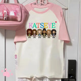 Katseye t-shirt girl 2000s anime hip hop Pastel harajuku  t shirt 2000s Retro harajuku aesthetic