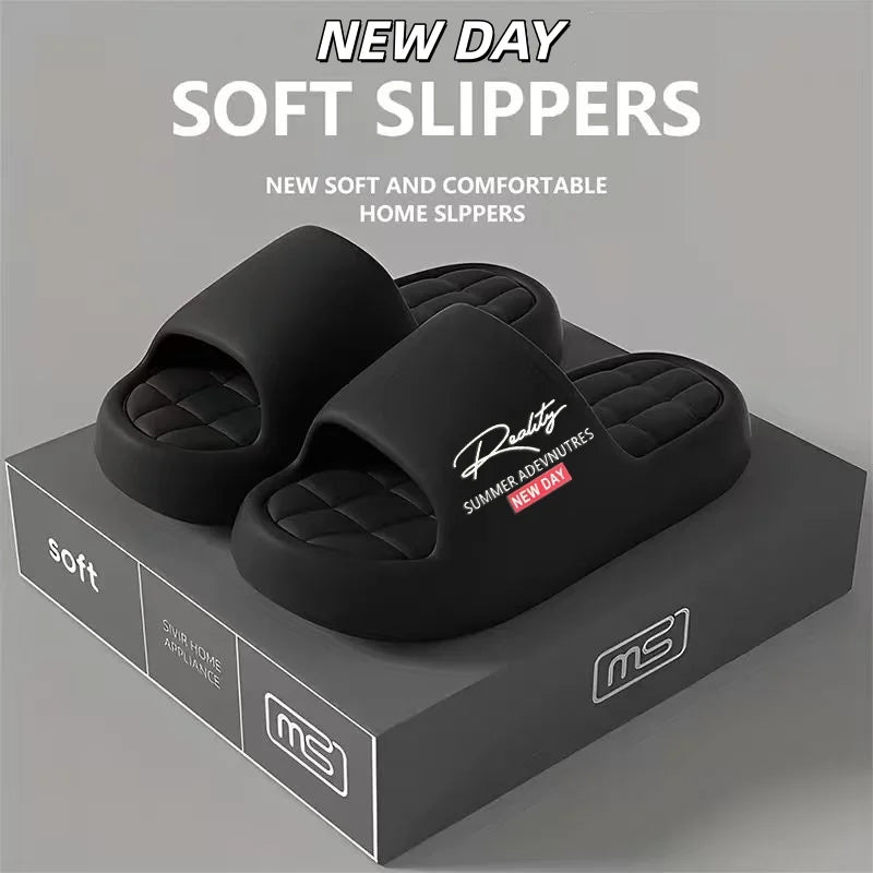 High Elastic Air-sensitive Thick-soled Slippers for Summer Wear, Soft-soled Non-slip Sandals Are Unisex for Home Bathing