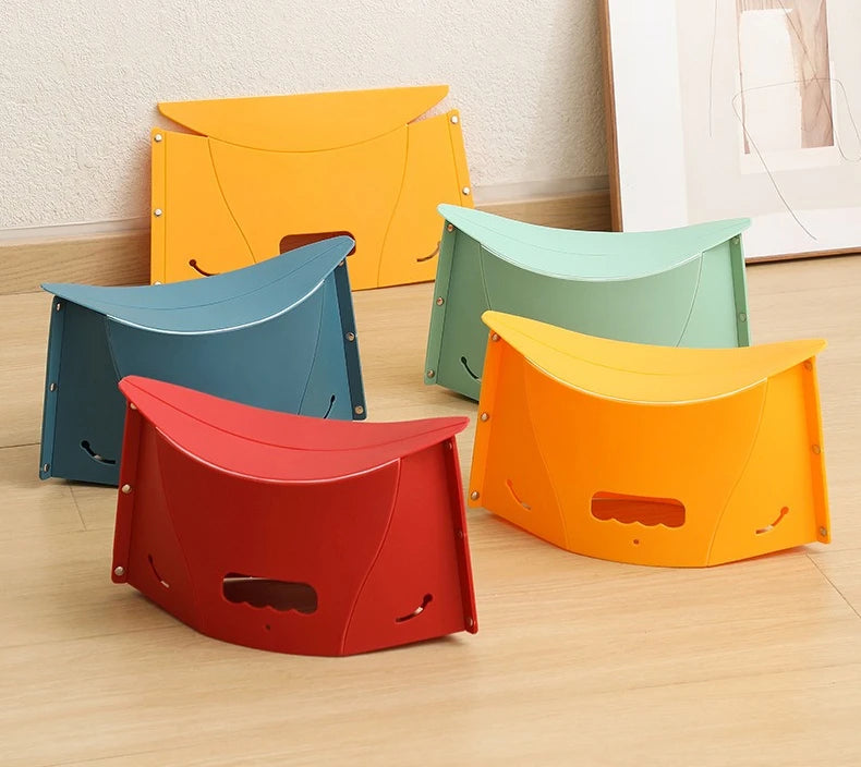 Folding Card Stool Portable Plastic Camping Chair Multi-Function Outdoor Foldable Lightweight Seat for Fishing Picnic Travel