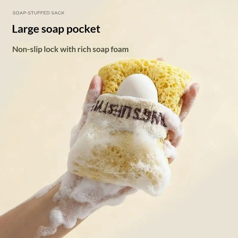 Ultra Soft Bath Sponge With Non-Slip Cotton Strap Rich Foaming Body Scrubber Multi-use Shower Exfoliating Body Cleansing Tool{S}