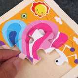 Wooden Toys 11x11cm Jigsaw 3d Puzzle Cartoon Animal Traffic Wooden Puzzle Game Montessori Educational Toys For Children