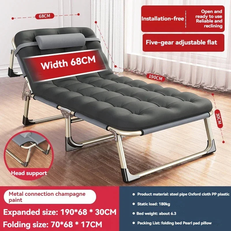 Household Goods Lounge Chair, Outdoor Camping, Simple Folding Bed,  Single Bed, Office Nap, Nap Bed, Marching Bed