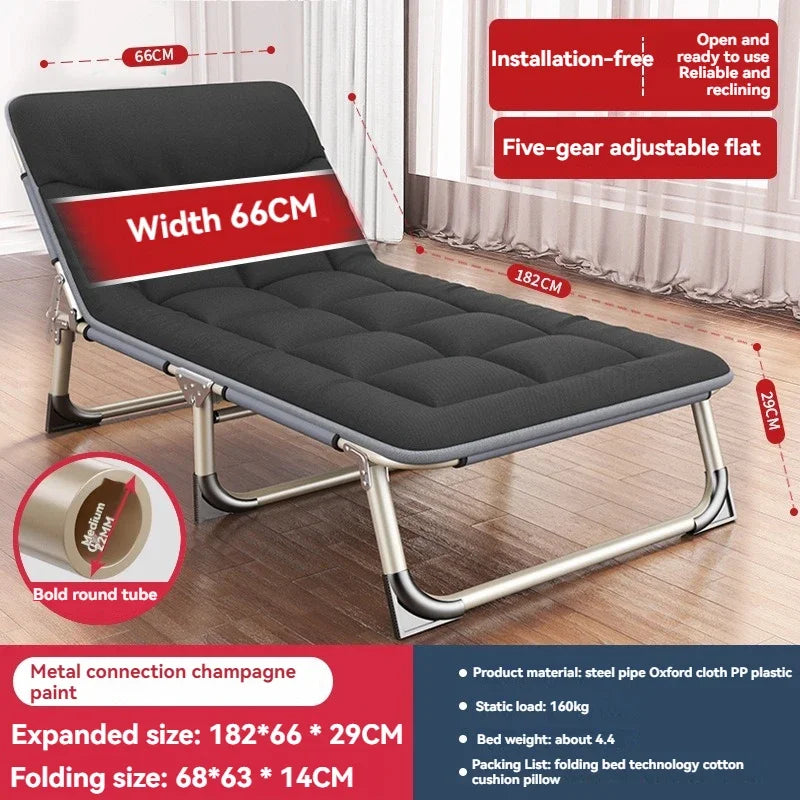 Household Goods Lounge Chair, Outdoor Camping, Simple Folding Bed,  Single Bed, Office Nap, Nap Bed, Marching Bed