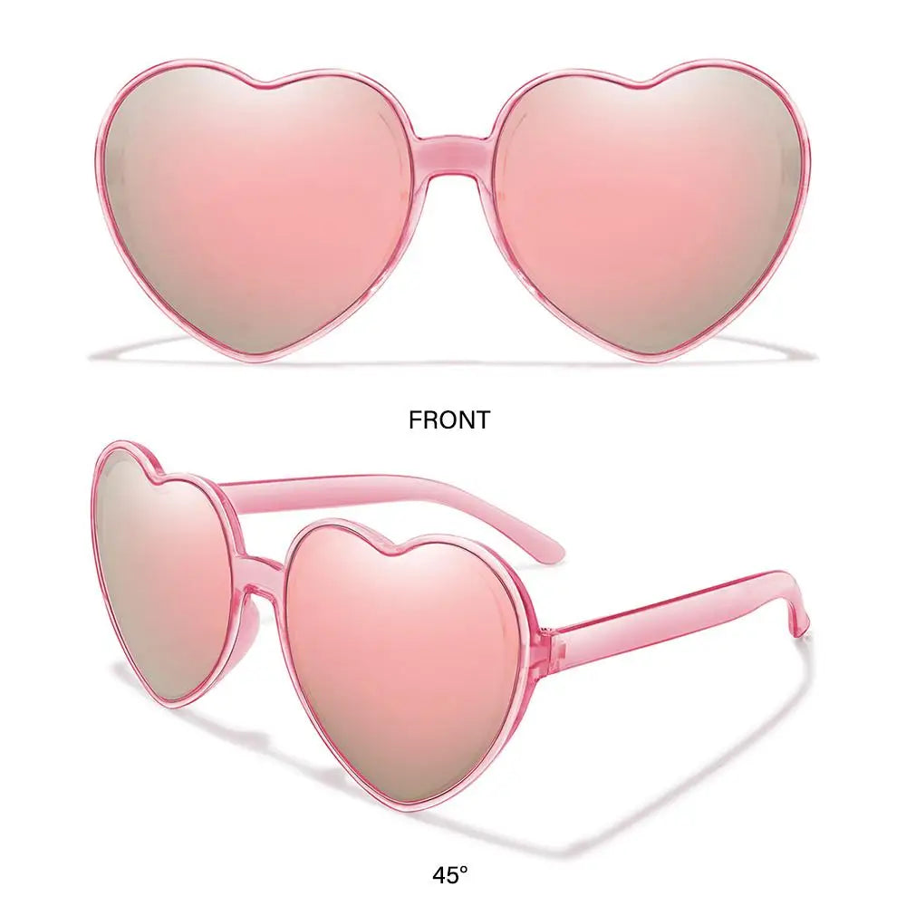 Trendy Cosplay Party Glasses Eyewear Heart-Shaped Sunglasses UV400 Protection Heart Sunglasses for Women Clout Goggle