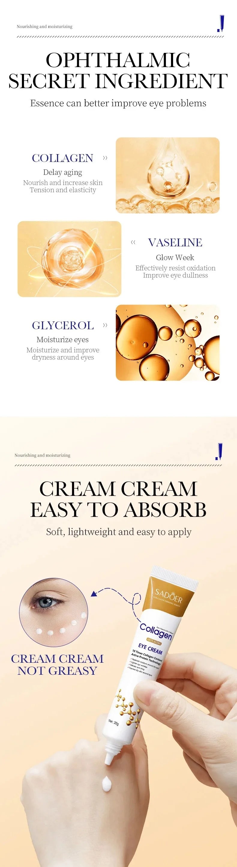 SADOER Collagen Skin Care Sets Anti Wrinkles Serum for Face Moisturizing Anti-aging Anti Dark Circles Eye Cream Skin Care Kit