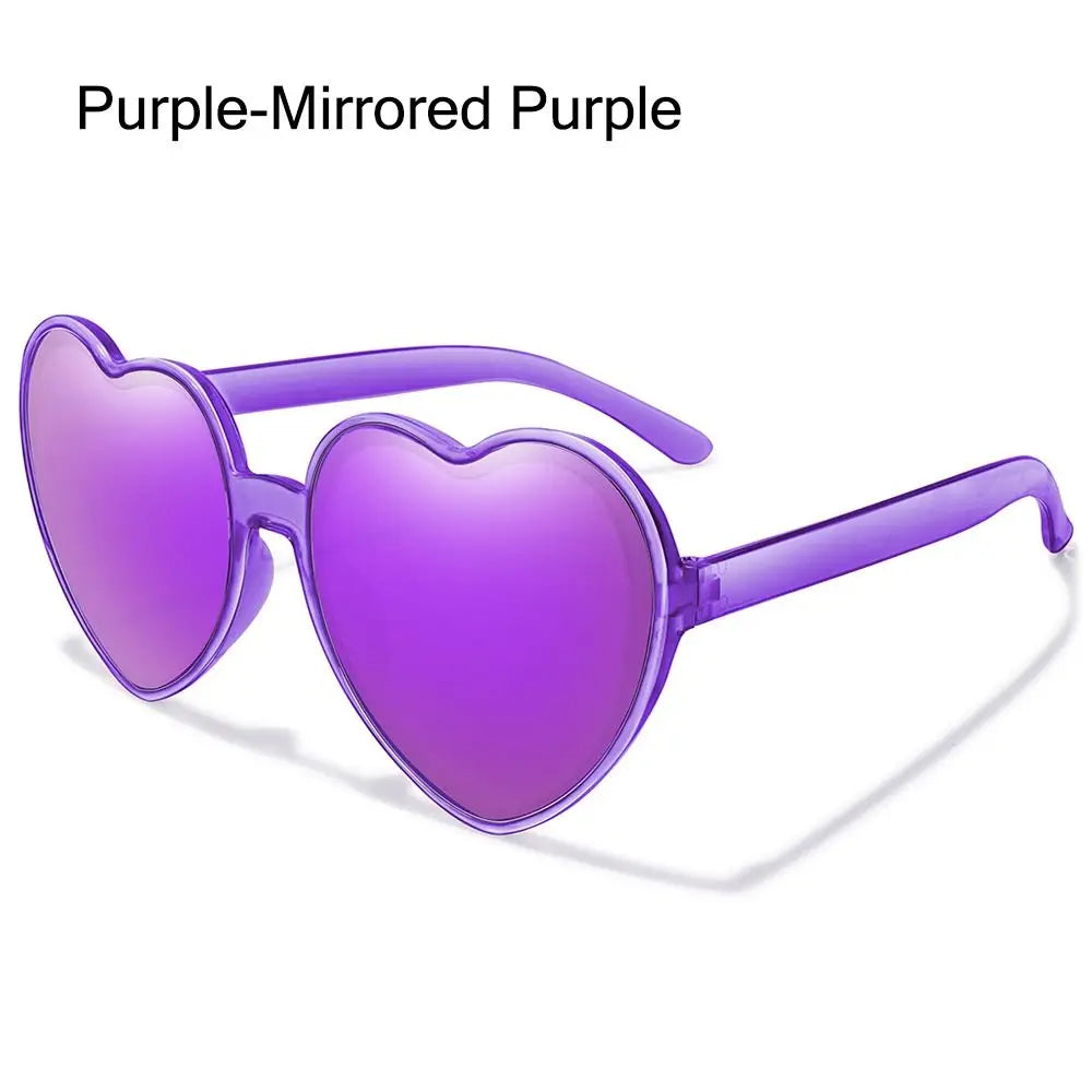 Trendy Cosplay Party Glasses Eyewear Heart-Shaped Sunglasses UV400 Protection Heart Sunglasses for Women Clout Goggle