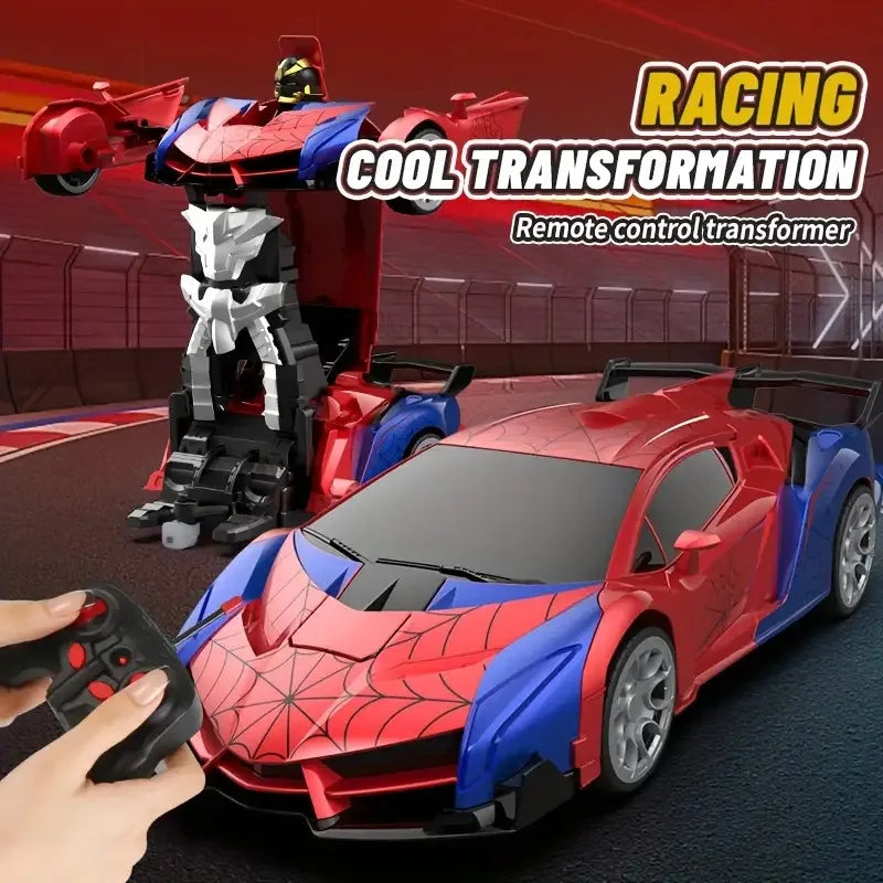 MESIONDY 1:18 Scale RC Car One Button Transform 360 Spin LED Lights 2.4GHz USB Rechargeable for 8-12 Yrs